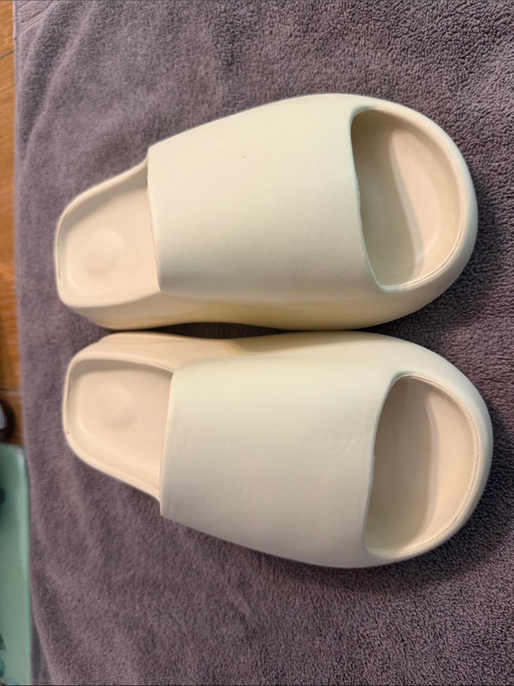 Neutral Cream Slide Bathroom Slippers - Comfortable Slip-On Shower Slides